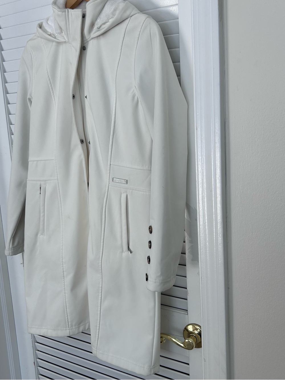 🤍MAKE OFFER🤍 Merrell Hooded ivory white lined winter coat women’s size Medium - Picture 3 of 9